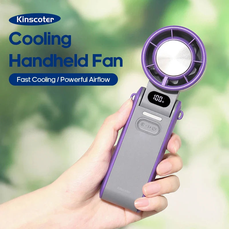 ChillFlow™ Turbo Handheld Fan – 3600mAh Rechargeable