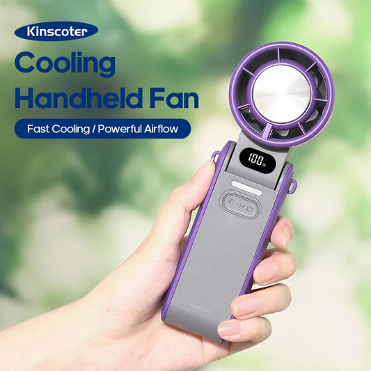 ChillFlow™ Turbo Handheld Fan – 3600mAh Rechargeable