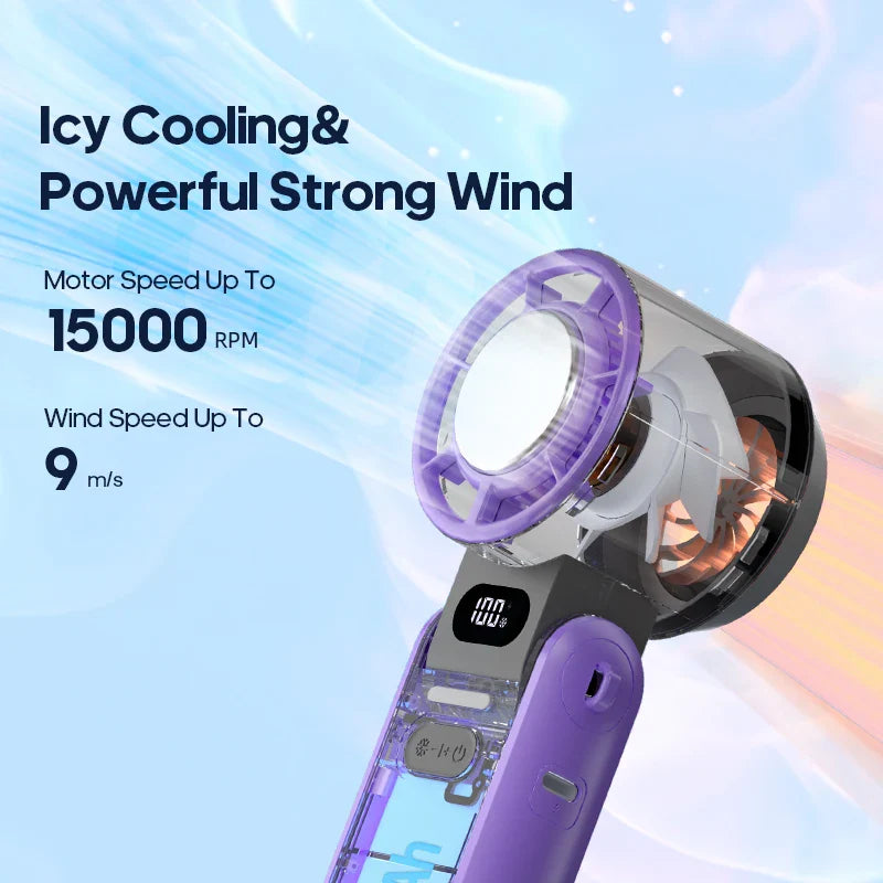 ChillFlow™ Turbo Handheld Fan – 3600mAh Rechargeable