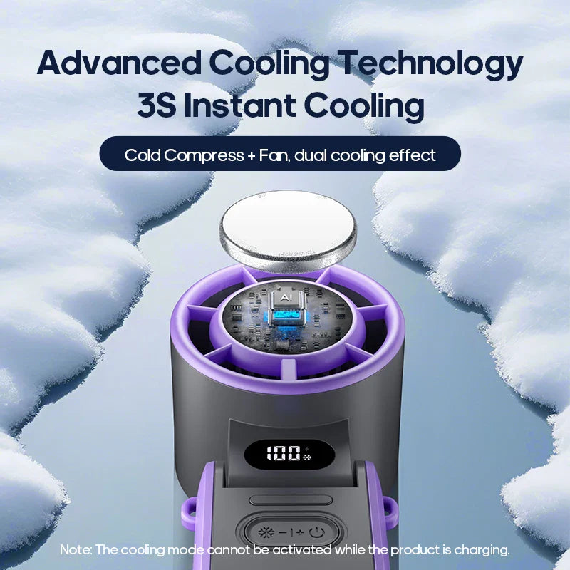 ChillFlow™ Turbo Handheld Fan – 3600mAh Rechargeable