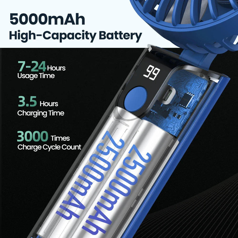 ChillFlow™ Mini USB Fan – Pocket-Size & Rechargeable